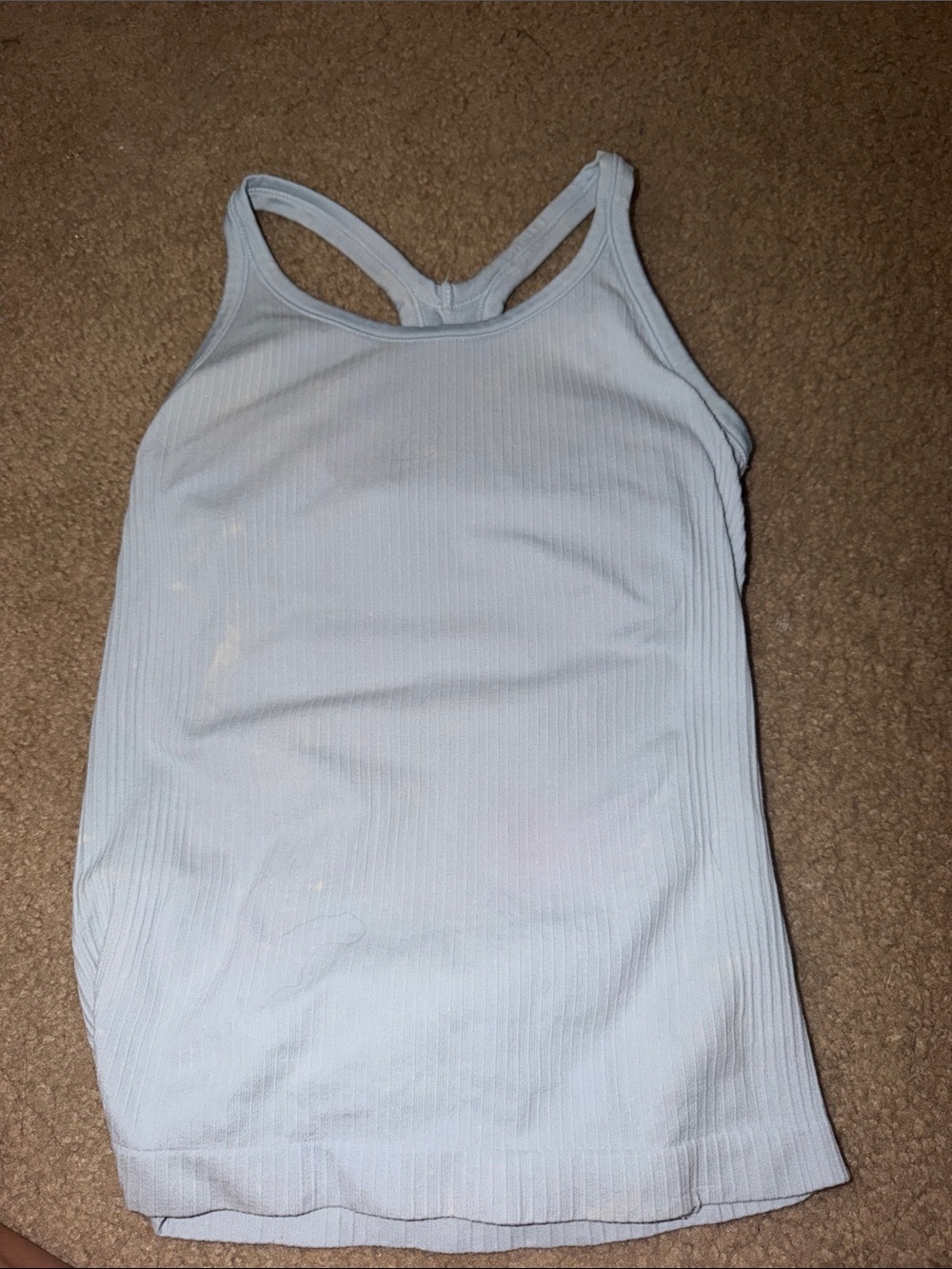 Women’s Light Blue Ribbed Racerback Tank Top